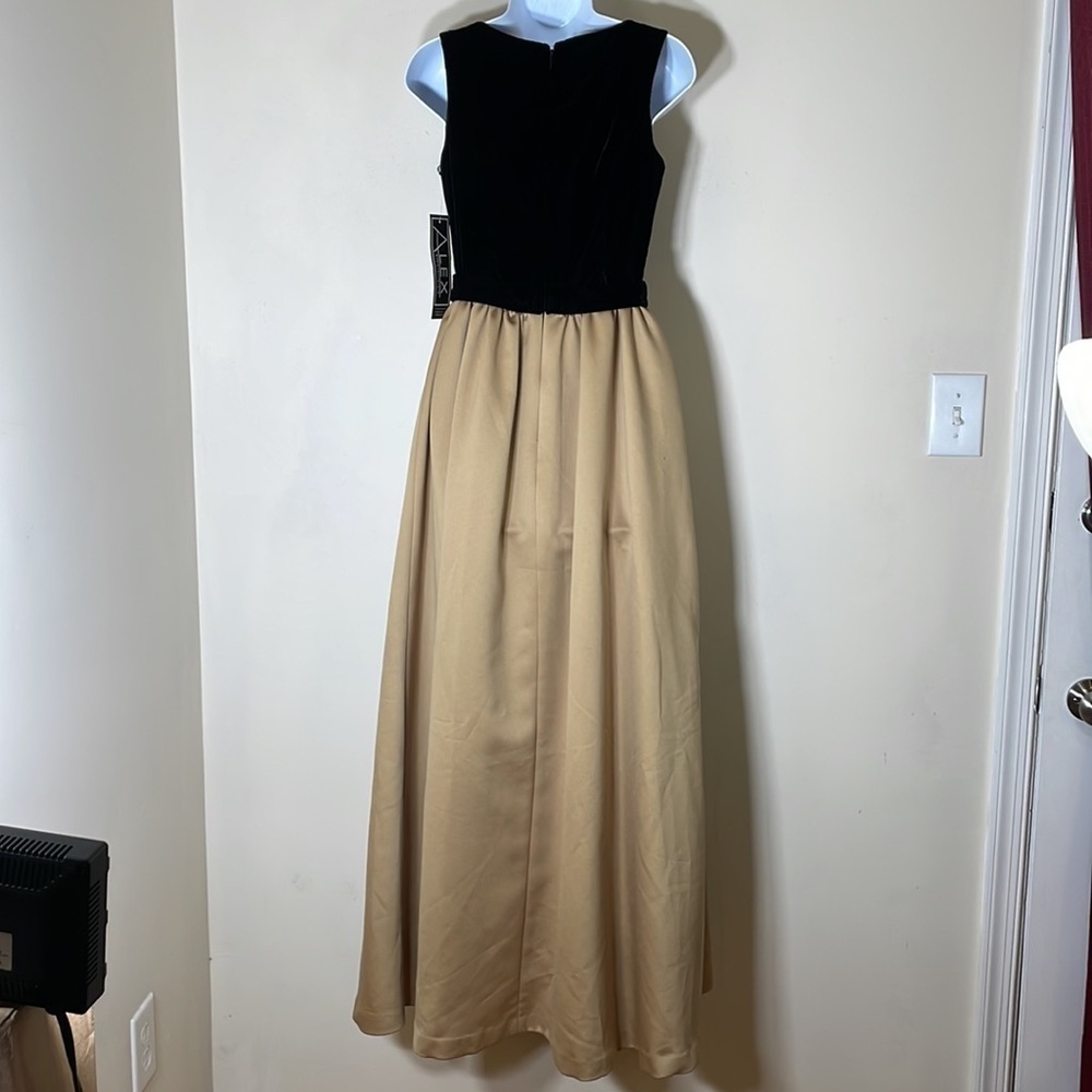 VTG Alex Evenings USA MADE Velvet & Satin Color Block Gown Maxi Dress. 4. NWT. - Picture 8 of 16